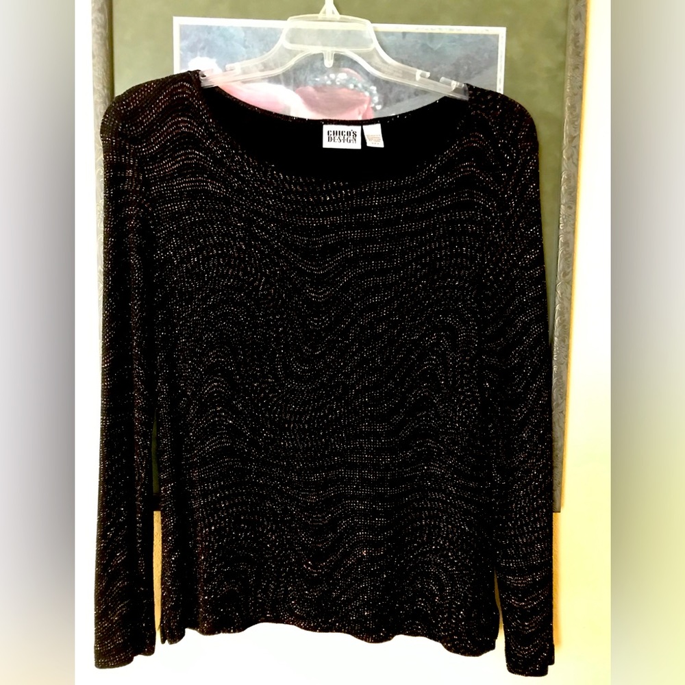 Lovely Chico’s Holiday Pull Over Sweater Size 12